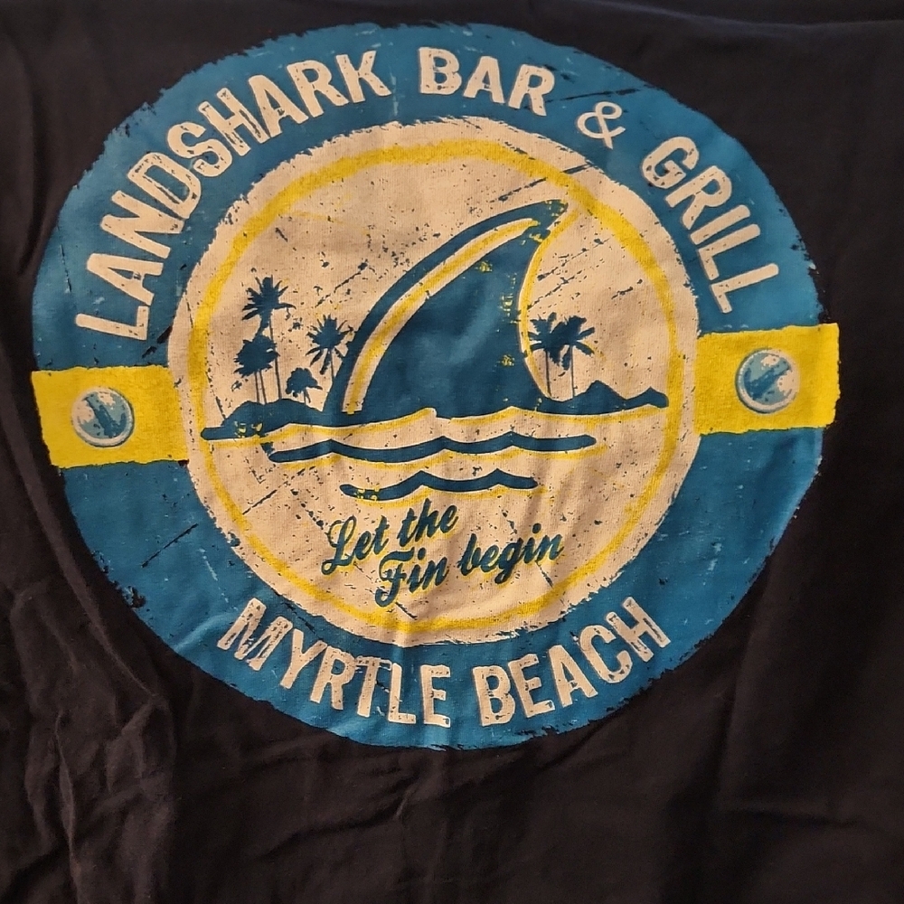 Landshark Bar & Grill Myrtle Beach Graphic Tee - Blue & Yellow Logo